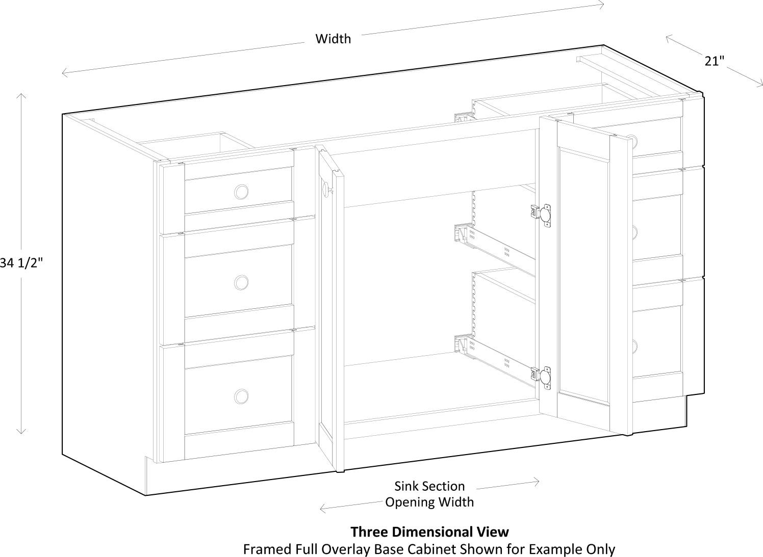 Specsheet Vanity Sink Base Full 2Door 6Drawer