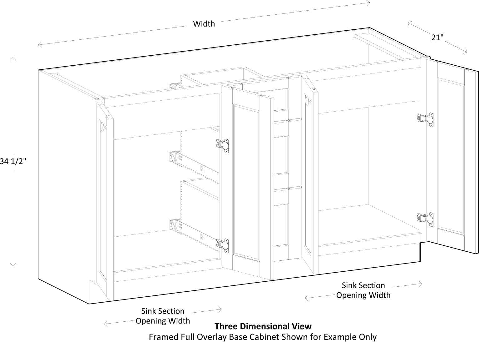 Specsheet Vanity Sink Base Full 4Door 3Drawer